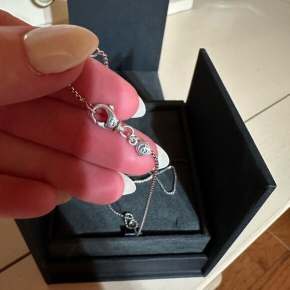 Classic DY Cross Pendant with Matching Chain - Picture 2 of 4